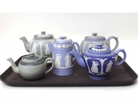 Four Dudson teapots and a jug and cover Condition report: see terms and conditions