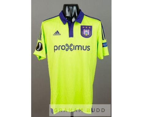 Defour lime green and purple Anderlecht no.16 jersey v Tottenham Hotspur in the UEFA Europa League Group J at White Hart Lane