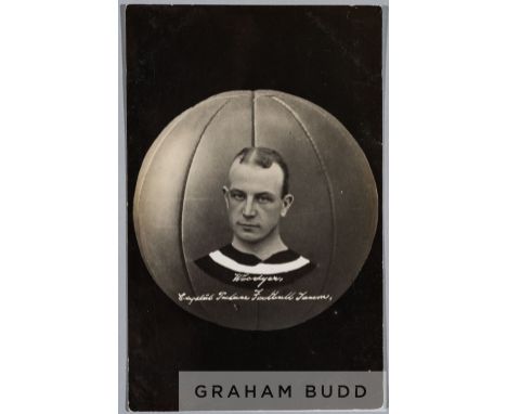 George Woodger Crystal Palace player portrait postcard,by J Russell & Sons, with legend, 13 by 8cm