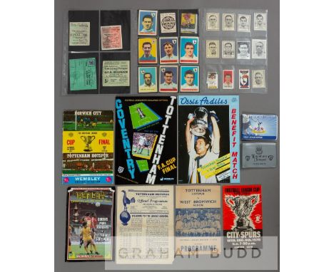 Mixed collection of Tottenham Hotspur match programmes, season ticket booklets and ephemera,comprising of match programmes da