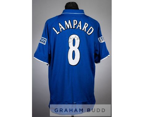 Frank Lampard signed blue Chelsea no.8 jersey v Arsenal in the FA Cup Final at Millennium Stadium, 4th May 2002,short-sleeved