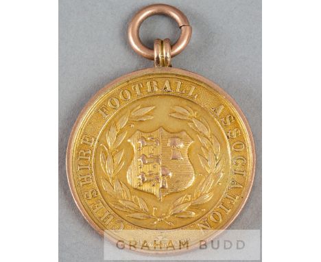 1935-36 Cheshire F.A. County Bowl winner's medal awarded to a Crewe Alexandra player,9ct. gold, Birmingham, 1935, by Vaughton