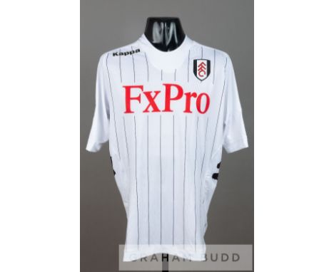 Bryan Ruiz white Fulham no.11 home jersey v Arsenal at Craven Cottage, 20th April 2014,short-sleeved with BARCLAYS PREMIER LE