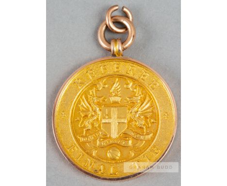 1926 London F.A. Charity Cup Final medal awarded to match referee William Musther,9ct. gold, Birmingham,1925, by Vaughton & S