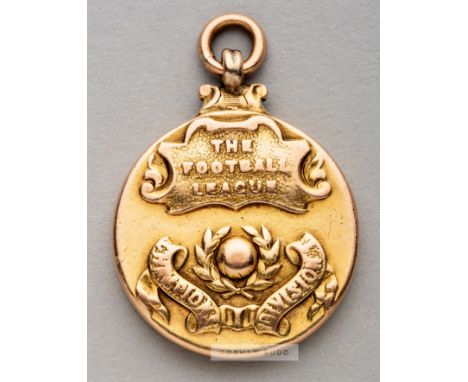 Huddersfield Town Football League Division One Championship medal awarded to Huddersfield Town's Charlie Wilson in season 192