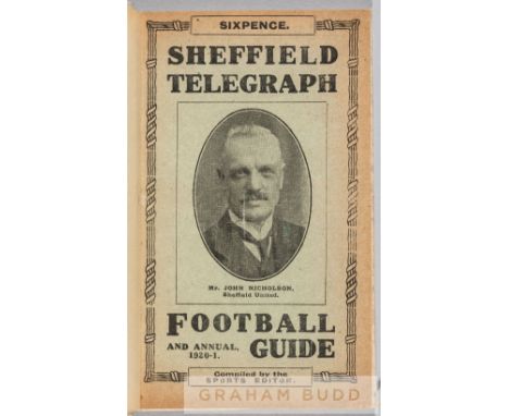 Bound volume containing three editions of the Sheffield Telegraph Football Guide and Annual for seasons 1920-21, 1921-22 and 