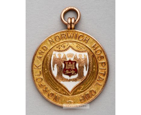 Norfolk and Norwich Hospital Cup winner's medal awarded to Huddersfield Town's Charlie Wilson in season 1922-23,9ct. gold, Bi