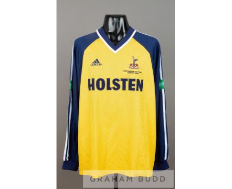 Ben Thatcher yellow and navy Tottenham Hotspur Worthington Cup Final no.18 jersey v Blackburn at Millennium Stadium, 24th Feb