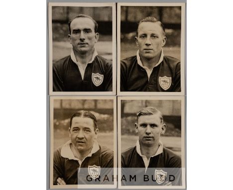 Original 1929-30 Arsenal b & w player portrait photographs including Cliff Bastin,each wearing the 1930 F.A. Cup Final jersey