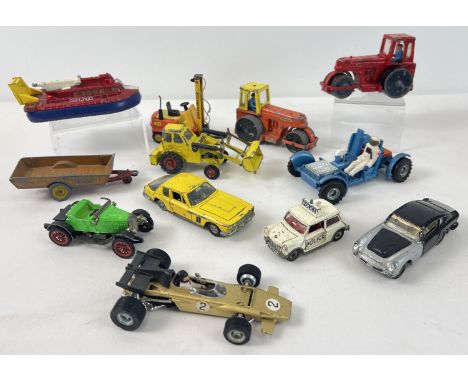 A collection of assorted Dinky diecast vehicles. To include Lunar Roving Vehicle, SRN6 Hovercraft, 2 x #279 Aveling Barford d