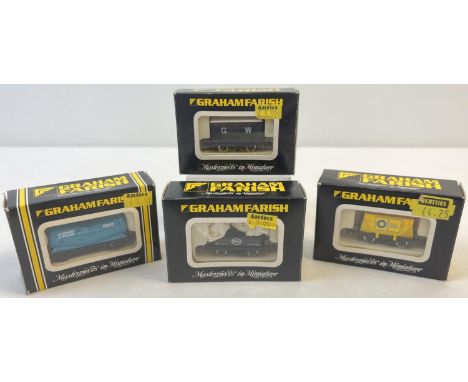 4 boxed Graham Farish N Gauge wagons. Comprising: #4311 16ft Bulk Powder wagon - Albright &amp; Wilson; #2814 Tank Wagon - Es