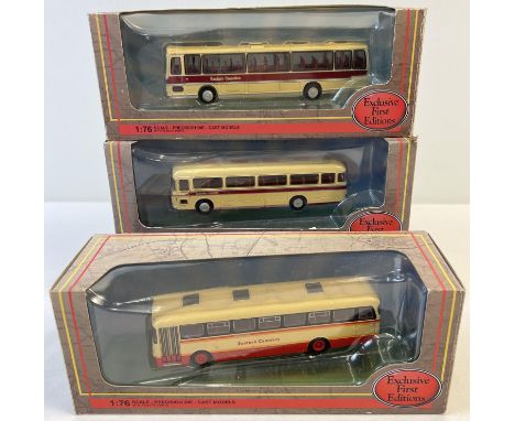 3 boxed 1:76th scale diecast buses by Exclusive First Editions. Alexander Y Type eastern Counties 38702, Bristol RELH Coach E