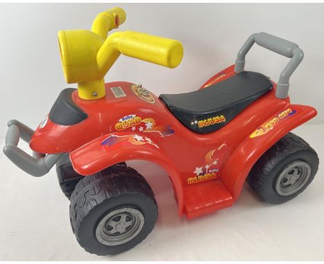 A battery powered Baby Quad bike by Injusa with light and sound actions. Approx. 40cm to top of handlebars x 70cm long. With 