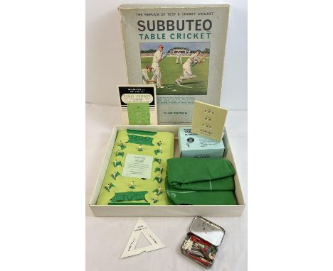 A late 1960's boxed Subbuteo Table Cricket game - Club edition, appears complete. With 00 scale player figures, score board, 