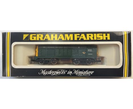 A boxed Graham Farish N Gauge Class 20 diesel loco D8144 in BR Green, No. 8204. Tears to one end of box, with original Guaran