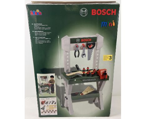 A brand new and boxed Bosch Mini workbench with tools, by Klein. Box opened but all items inside are in original packaging. I