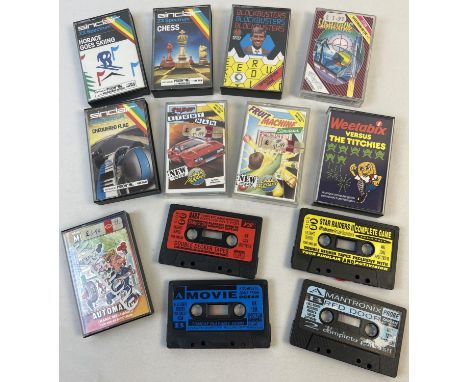 13 assorted vintage late 1980's ZX Spectrum 48K games, some in original cases. To include: Automania, Horace Goes Skiing, Che