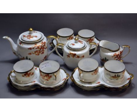 A Kutani oriental part tea service