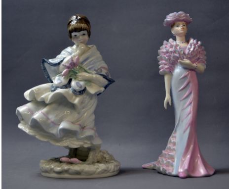 Two glazed ceramic figures by Coalport. "Visiting Day" (5435/9500) and "Night at the Opera" (316/1000) each with certificates