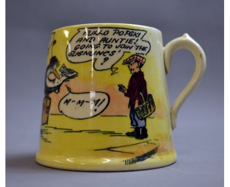 Royal Doulton, a rare comical ceramic mug "Daily Mirror" 