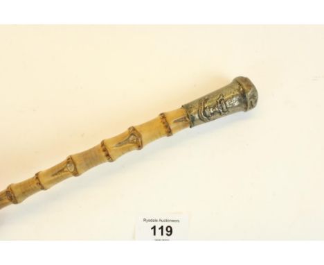 Early to mid C20th Gordon Highlanders bamboo swagger stick 