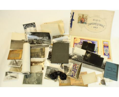Collection of mainly WWI to WWII period Royal Navy ephemera, memoribilia and other related items to include photographs, laun