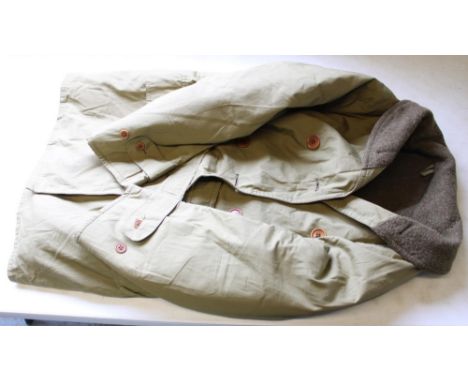 American army mackinaw/jeep coat, with liner, two outer pockets, belt and double breasted buttons, excellent condition 