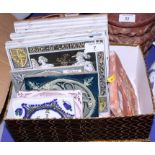 A set of seven Minton "Ancient Brits" pattern tiles, a Delft tile and a number of other tiles