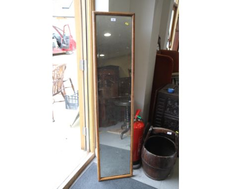 An oak framed slip mirror, plate 12" x 16"