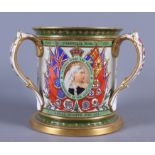 A Copeland commemorative tyg, printed with scenes relating to the Transvaal War of 1899 to 1900,