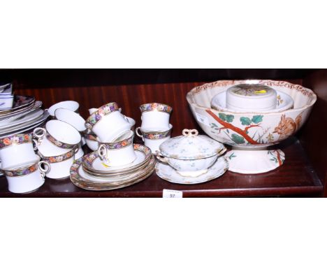 A Copeland Spode part dinner service and other table china and glass, various