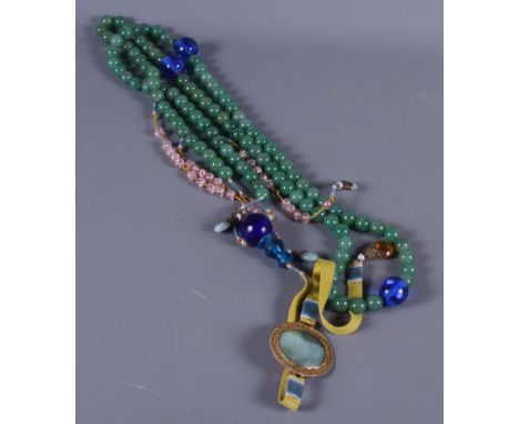 A string of Chinese jade court beads