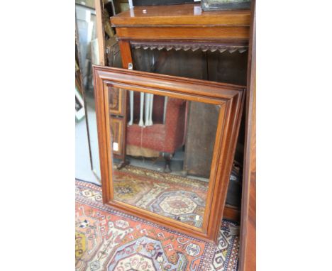 A waxed pine framed wall mirror, plate 19 1/2" x 25"