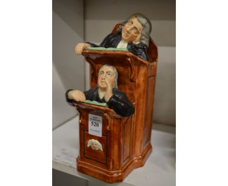 After Ralph Wood, a Staffordshire figure group, the vicar and Moses.