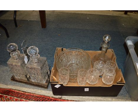 A tantalus and other glassware.