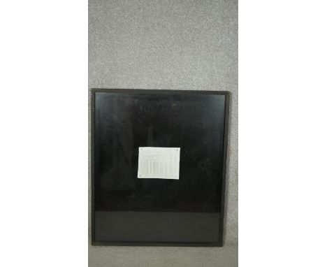 Annette Heyer- A framed and glazed abstract photo print, titled 'Vent', dated 1990. Label verso. W.53 H.63cm 
