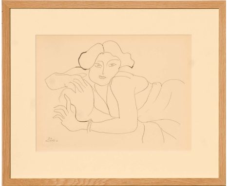 HENRI MATISSE 'Portrait of a woman in profile D4', collotype, 1943, limited edition 950, 32cm x 25cm, framed and glazed.