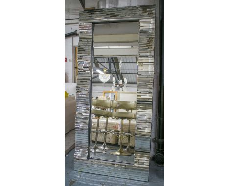 WAVE PIER MIRROR, tall rectangular with wavy segmented border, 200cm x 92cm. 