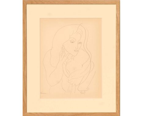 HENRI MATISSE 'Portrait of a woman in profile K4', collotype, 1943, limited edition 950, 32cm x 25cm, framed and glazed.