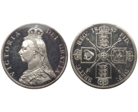 UNITED KINGDOM. Victoria, 1837-1901. Silver Florin, 1887. Royal Mint. Proof. Jubilee bust of Queen Victoria facing left; VICT