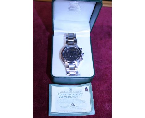 A cased Flying Scotsman limited edition chronograph wristwatch. With COA 