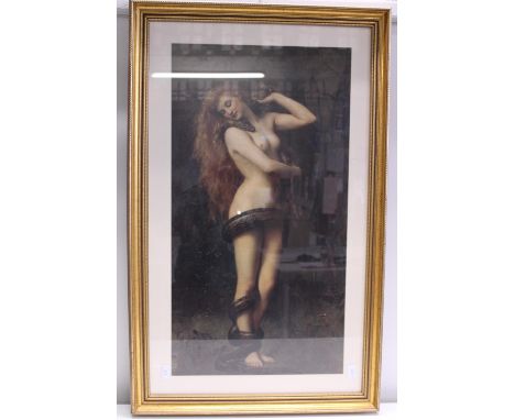 A large gilt framed exotic themed print 103cm by 67cm.  Shipping unavailable 