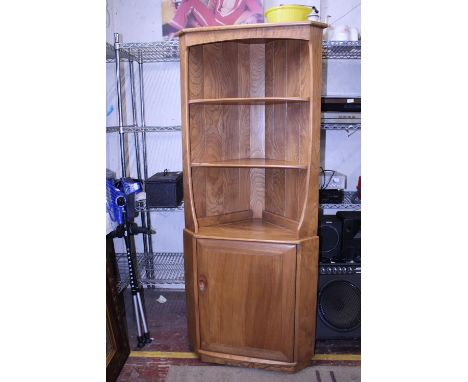 A vintage Ercol corner display unit 180cm tall, shipping unavailable 