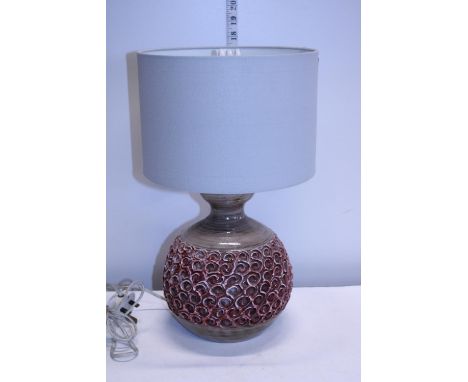A vintage 1960s Italian pottery lamp and shade 