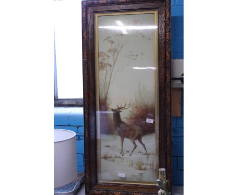 A large wooden framed print by E Vouga 110cm by 49cm.  Shipping unavailable 