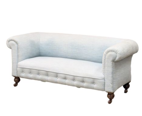 A 19th Century Victorian overstuffed sofa / couch. Circa 1880-1890. 167cm