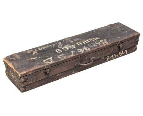 A large vintage case for a MKIII machine gun. 105x26x17cm