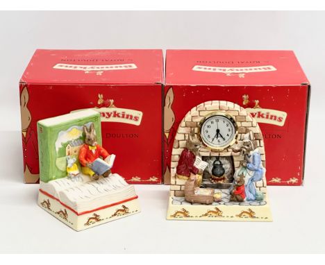 Royal Doulton Bunnykins. A Royal Doulton Bunnykins Classic Giftware “Family Time” mantle clock. A Royal Doulton Bunnykins Cla