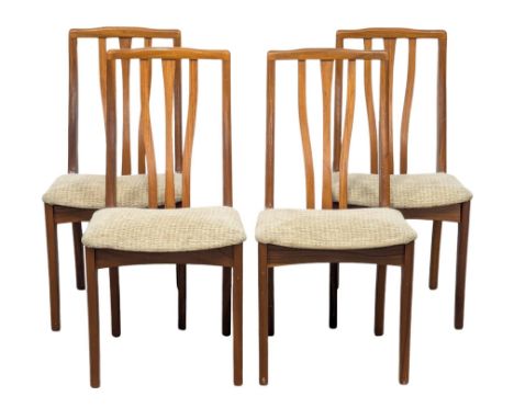 A set of 4 Mid Century teak S Form dining chairs