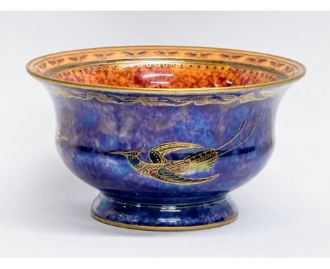 Daisy Makeig Jones. A small 1920’s “Hummingbird” lustre bowl designed by Daisy Makeig Jones for Wedgwood. Circa 1925. 11.5x6.